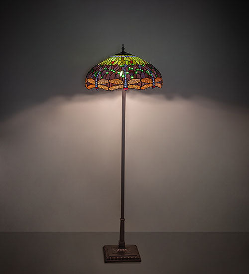64" High Tiffany Hanginghead Dragonfly Floor Lamp