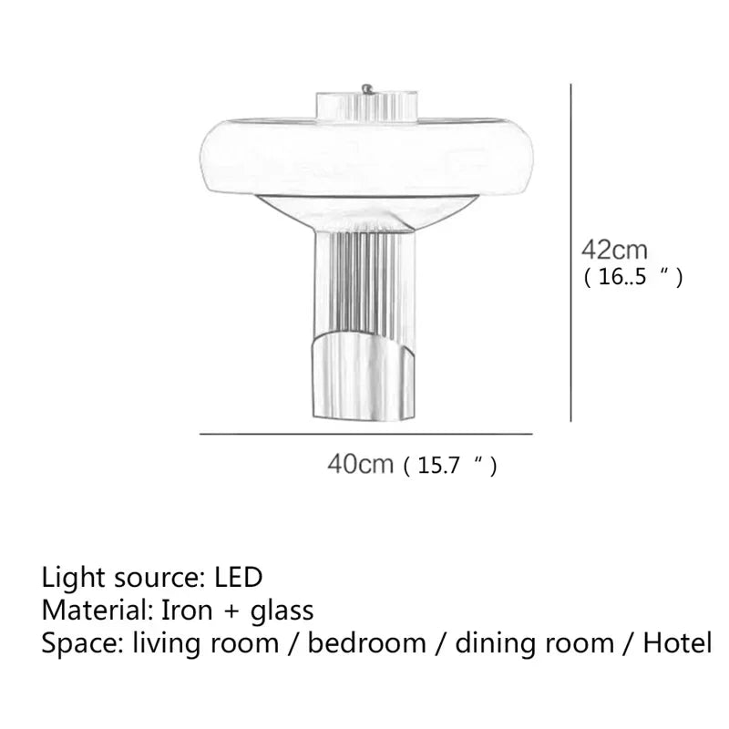 Frosted Halo Mushroom Table Lamp