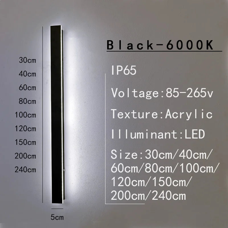 Sleek Waterproof White LED Wall Light