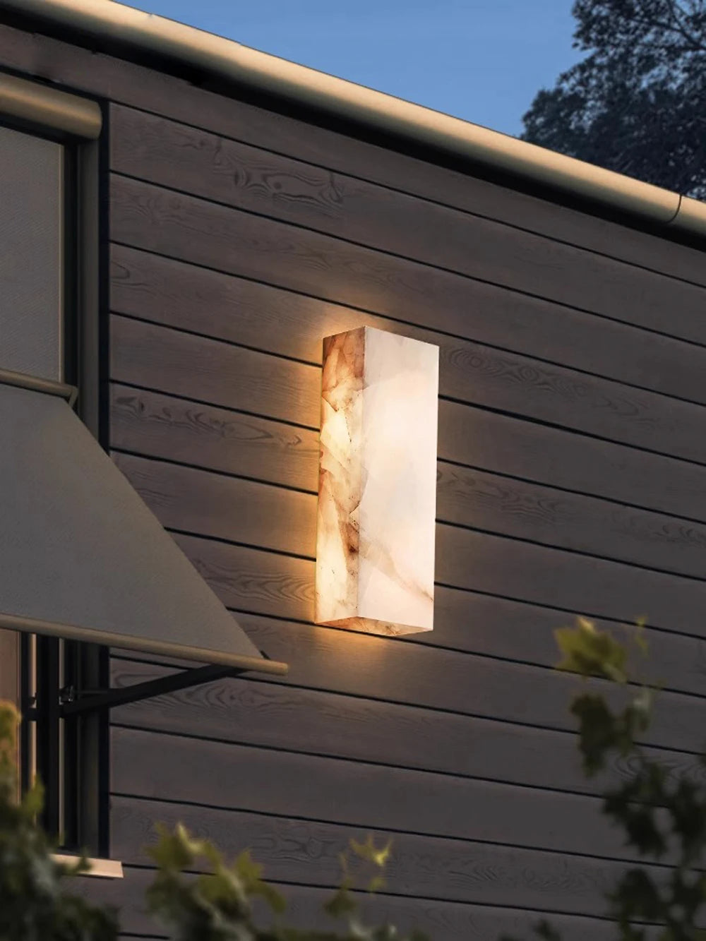 Natural Alabaster Indoor/Outdoor Wall Sconce