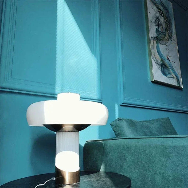 Frosted Halo Mushroom Table Lamp