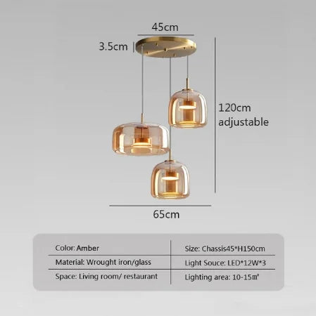 Luxe Double Glass Pendant Light