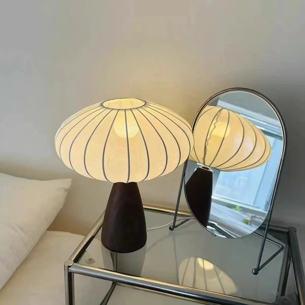 Meilin Walnut Mushroom Table Lamp