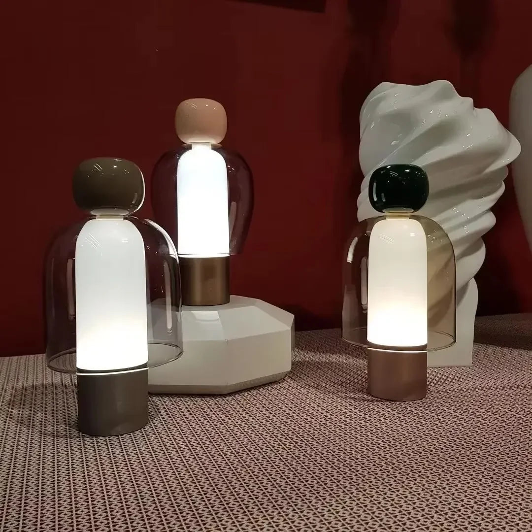 Sculptural Glass Dome USB Table Lamp
