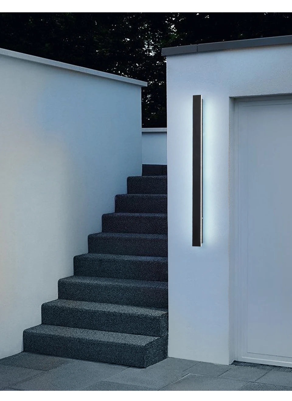 Sleek Waterproof White LED Wall Light