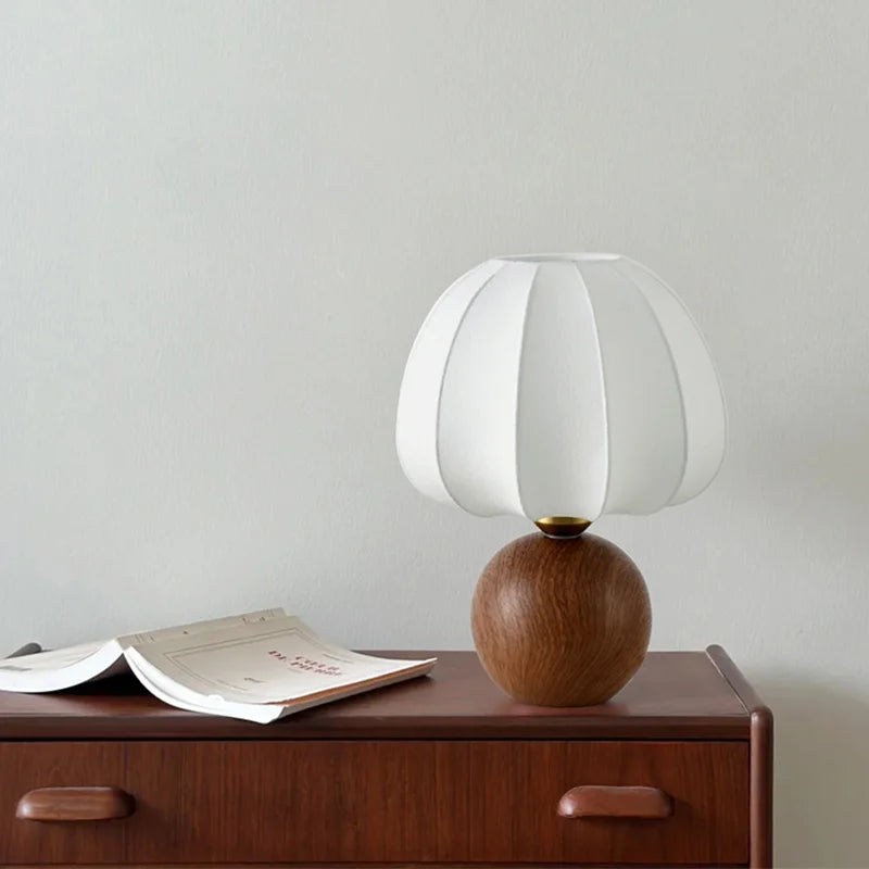 Retro Pink Ceramic Table Lamp with Fabric Shade