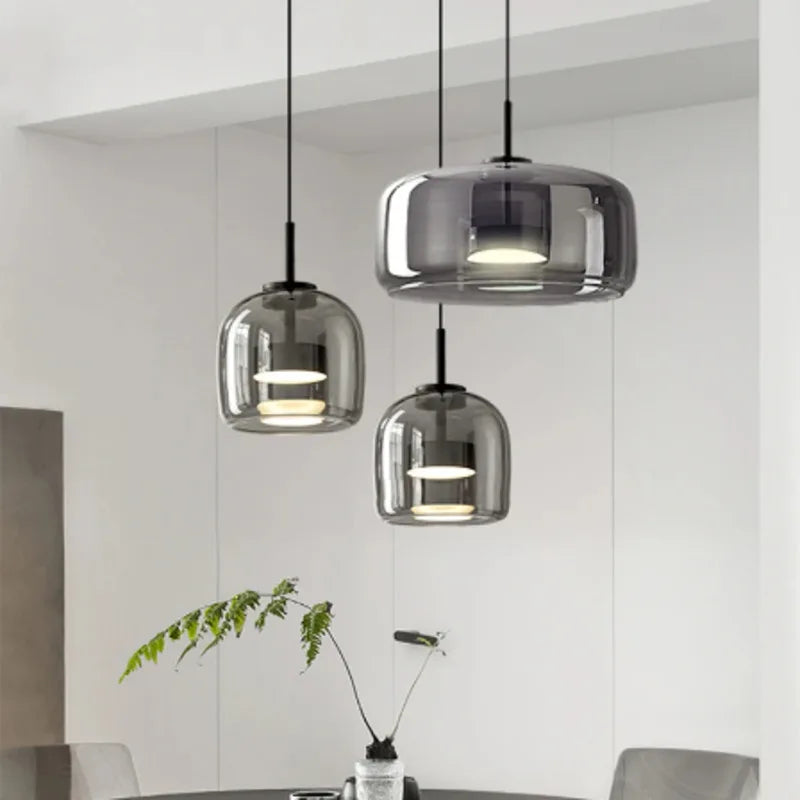 Luxe Double Glass Pendant Light