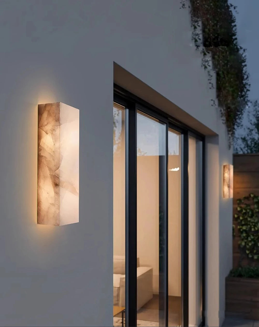 Natural Alabaster Indoor/Outdoor Wall Sconce
