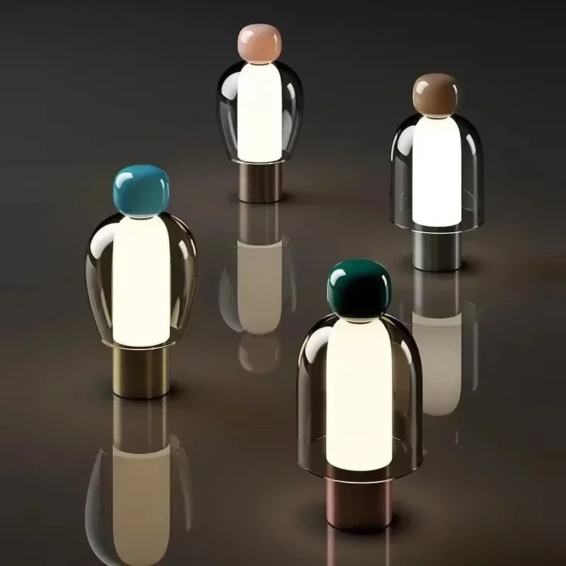 Sculptural Glass Dome USB Table Lamp