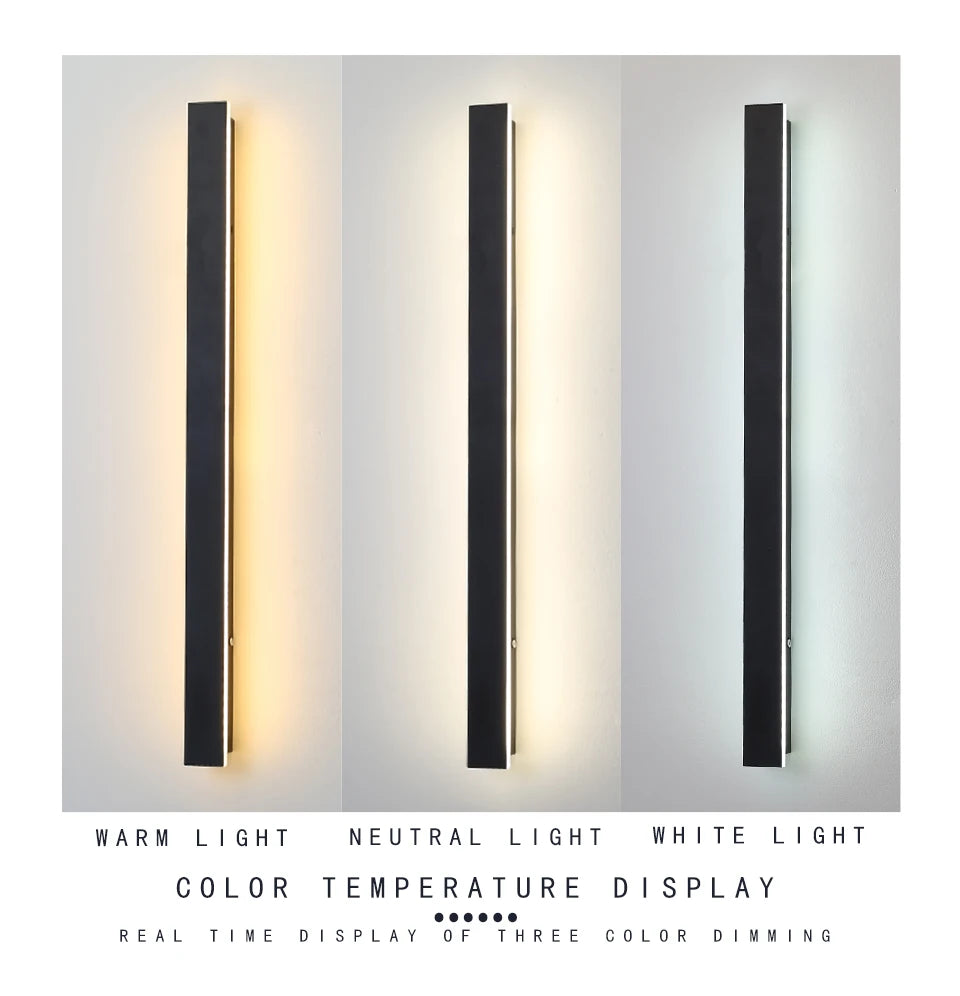 Sleek Waterproof White LED Wall Light