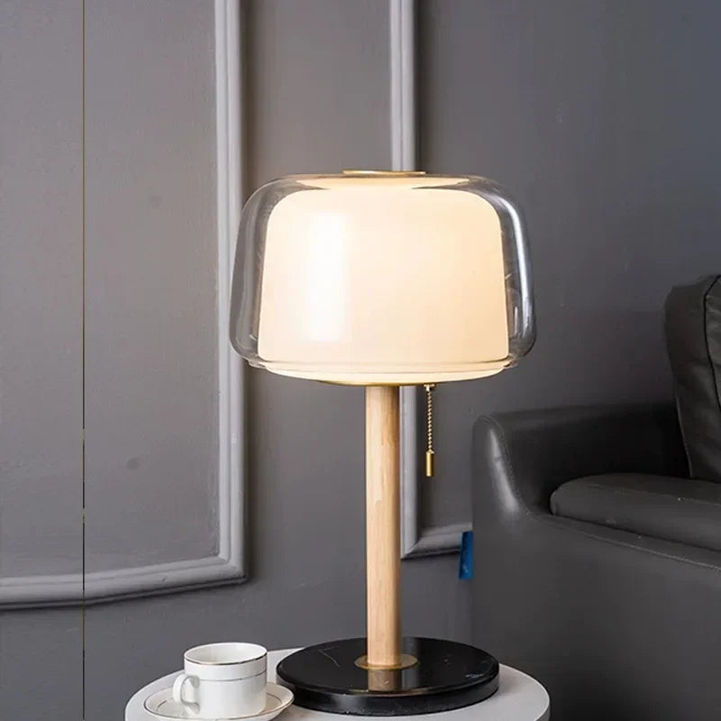 Prizm Double Glass Mushroom Table Lamp