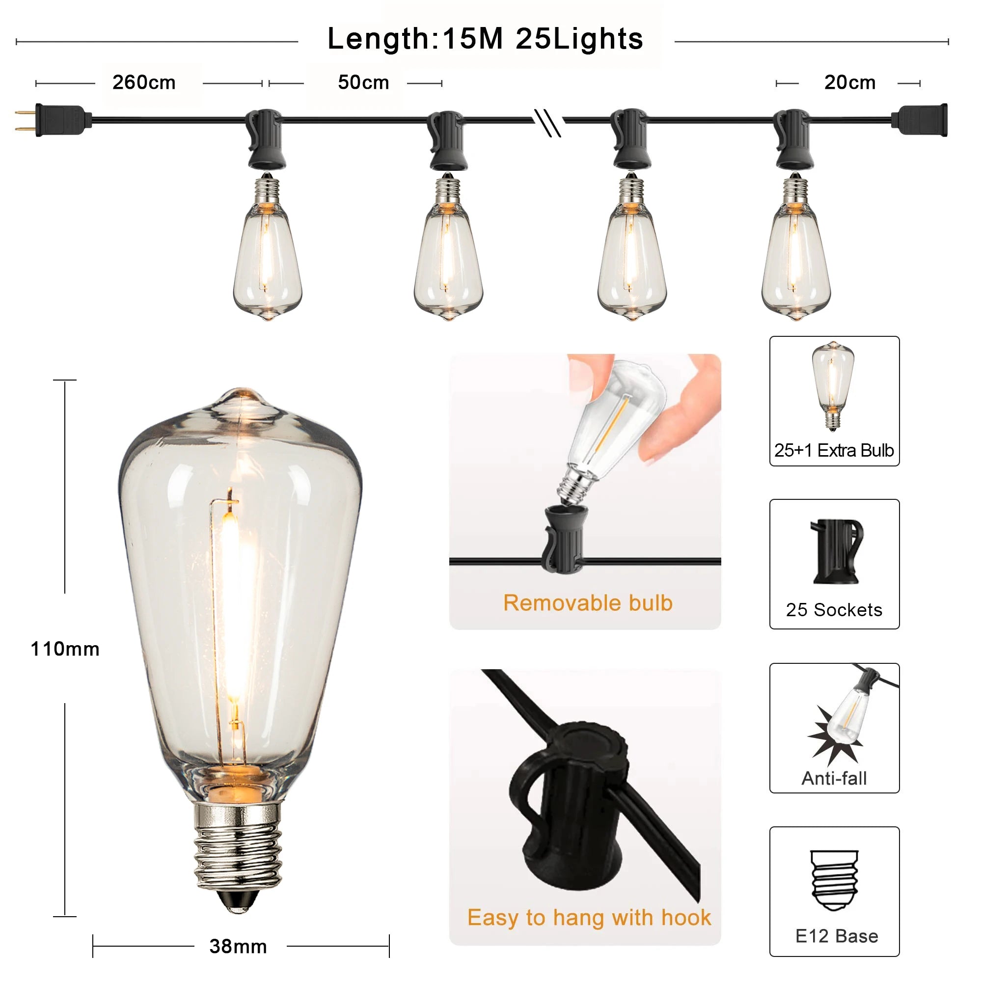 Vintage-Inspired Edison String Lights