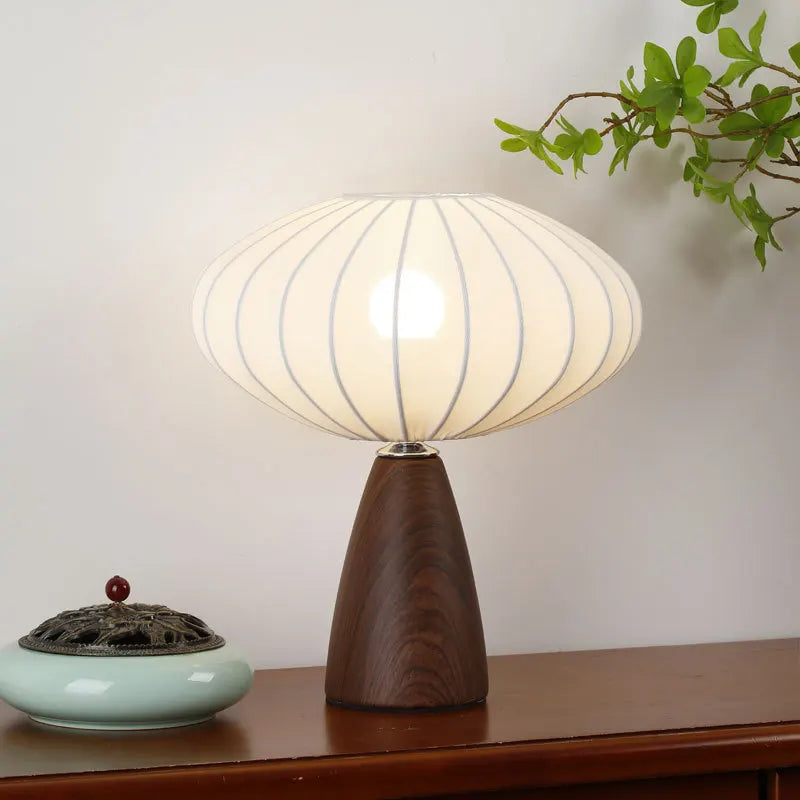 Meilin Walnut Mushroom Table Lamp