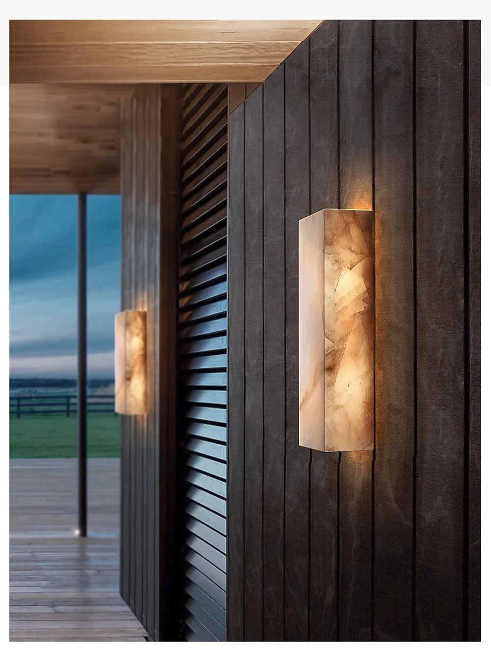 Natural Alabaster Indoor/Outdoor Wall Sconce