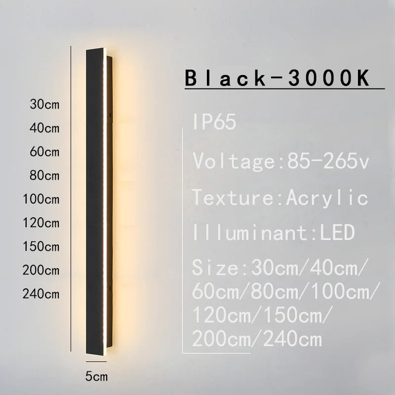 Sleek Waterproof White LED Wall Light