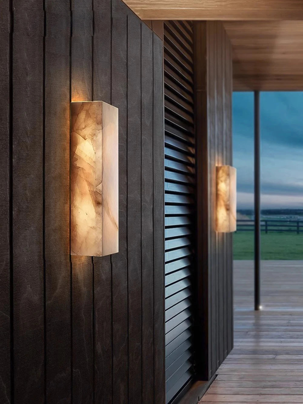 Natural Alabaster Indoor/Outdoor Wall Sconce
