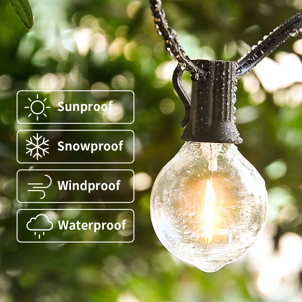 Waterproof Outdoor Bulb String Lights