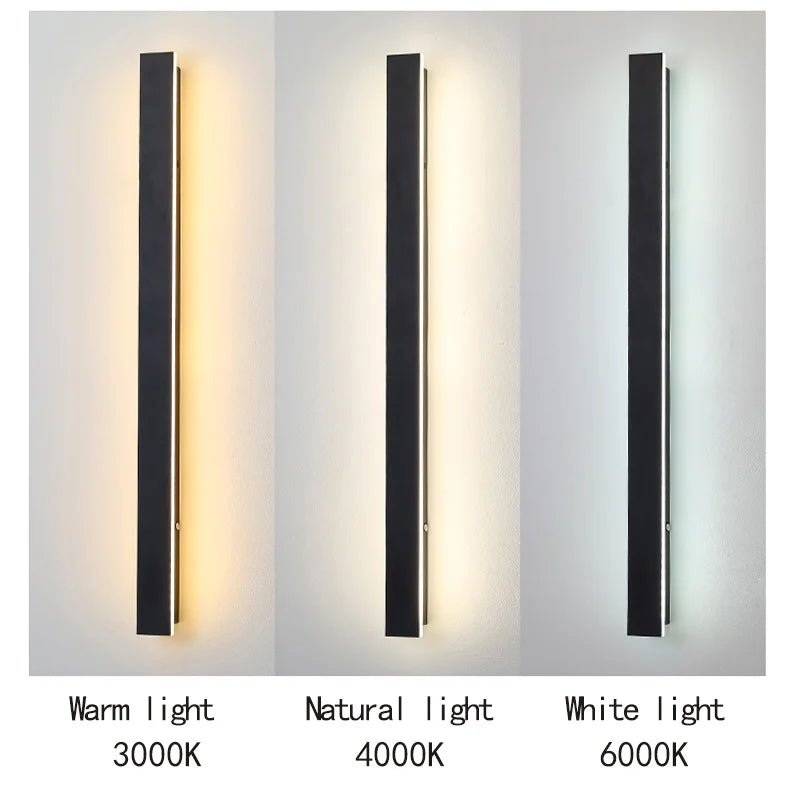 Sleek Waterproof White LED Wall Light