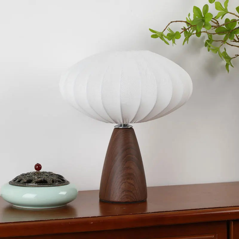 Meilin Walnut Mushroom Table Lamp