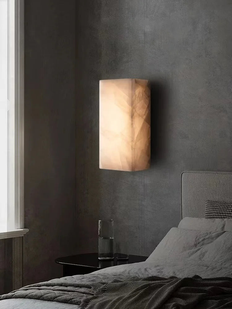 Natural Alabaster Indoor/Outdoor Wall Sconce