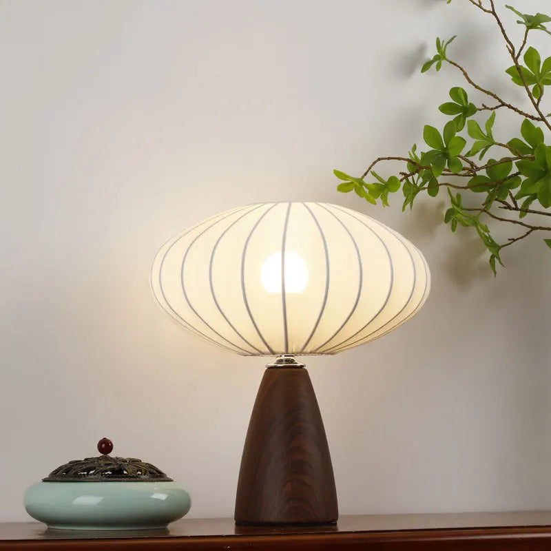 Meilin Walnut Mushroom Table Lamp