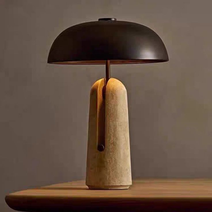 Verona Travertine Mushroom Table Lamp