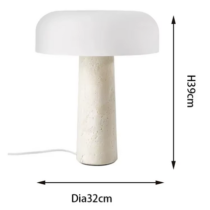 Travertine Elegance Mushroom Lamp