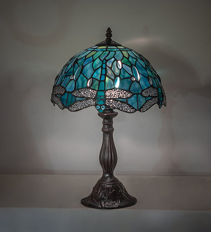 16" High Tiffany Hanginghead Dragonfly Table Lamp