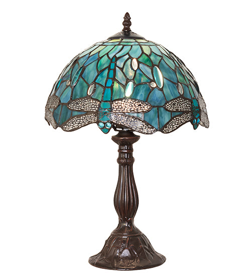 16" High Tiffany Hanginghead Dragonfly Table Lamp