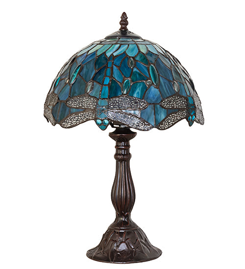 16" High Tiffany Hanginghead Dragonfly Table Lamp