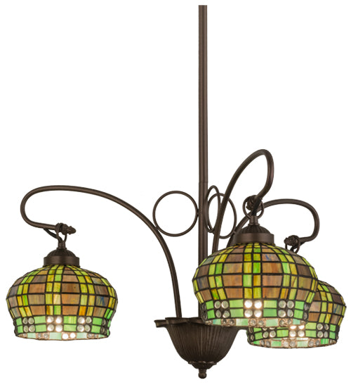 26"W Jeweled Basket 3 LT Chandelier
