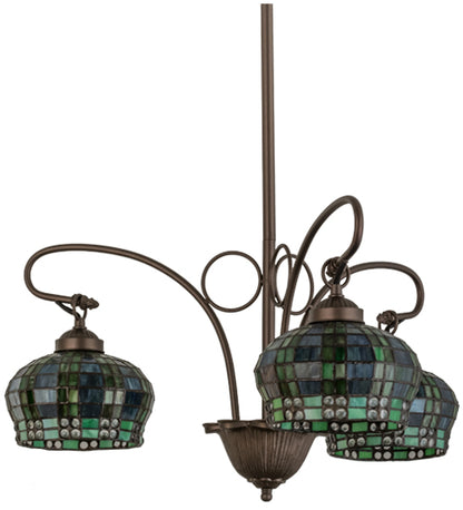 26"W Jeweled Basket 3 LT Chandelier