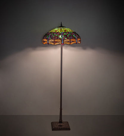 64" High Tiffany Hanginghead Dragonfly Floor Lamp