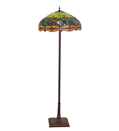 64" High Tiffany Hanginghead Dragonfly Floor Lamp