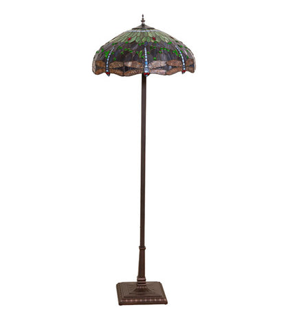 64" High Tiffany Hanginghead Dragonfly Floor Lamp