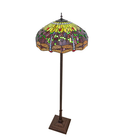 64" High Tiffany Hanginghead Dragonfly Floor Lamp
