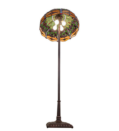 64" High Tiffany Hanginghead Dragonfly Floor Lamp