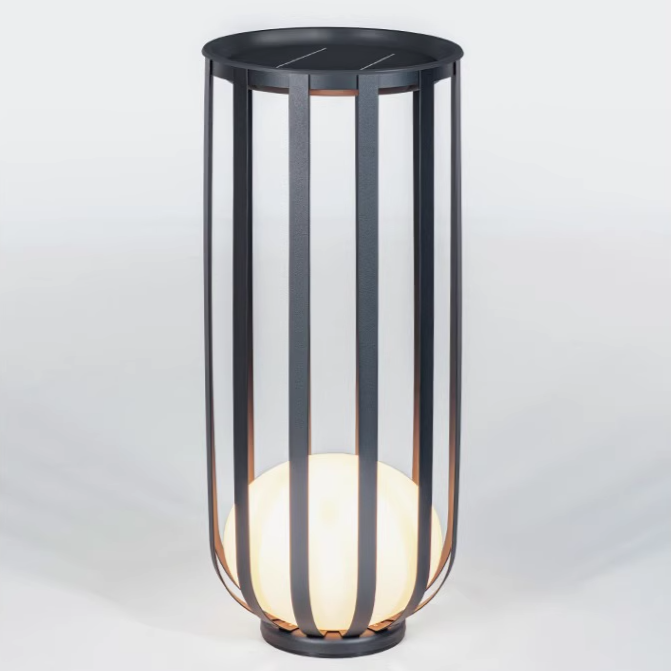 Solar-Powered Outdoor Lantern Planter