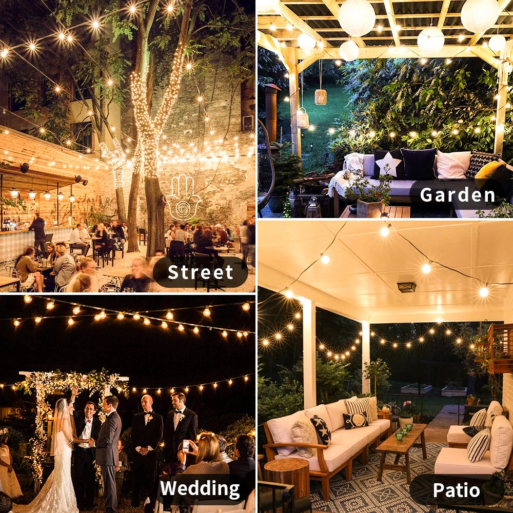 Waterproof Outdoor Bulb String Lights