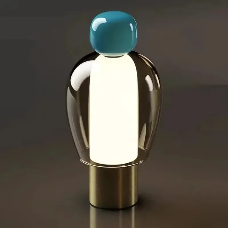 Sculptural Glass Dome USB Table Lamp