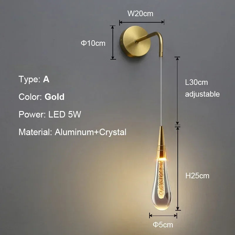 Raindrop Crystal Wall Sconce