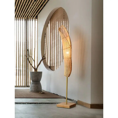 Trumpet Bamboo Handwoven Japandi Floor Lamp