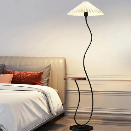 Japandi Mushroom Floor Lamp with Tea Table