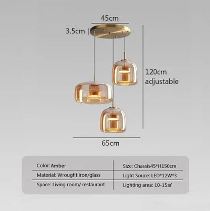 Luxe Double Glass Pendant Light