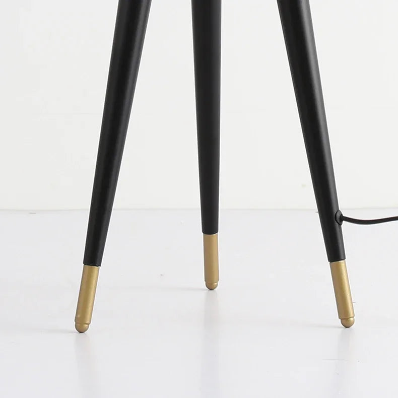 Modern Tripod Mushroom Table Lamp – Black & Gold Contemporary Design