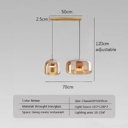 Luxe Double Glass Pendant Light