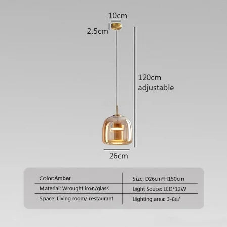 Luxe Double Glass Pendant Light