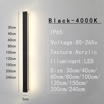 Sleek Waterproof White LED Wall Light