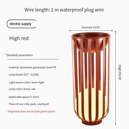 Solar-Powered Outdoor Lantern Planter