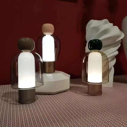 Sculptural Glass Dome USB Table Lamp